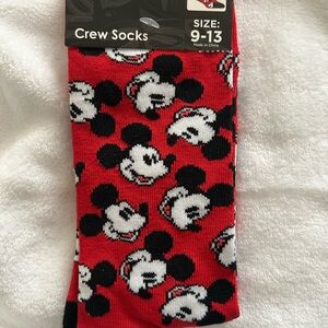 Disney Mickey Mouse Red Crew Socks